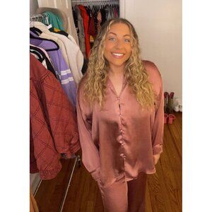 FREE PEOPLE Dreamy Days Solid PJ Set / Smoke Rose